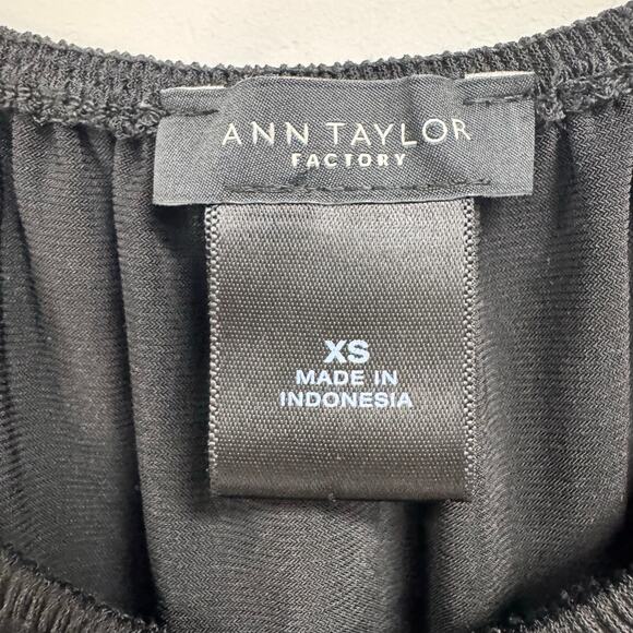 Ann Taylor Factory Black Sleeveless Scoop Neck Elastic Waist Tank Womens XS - Picture 6 of 6